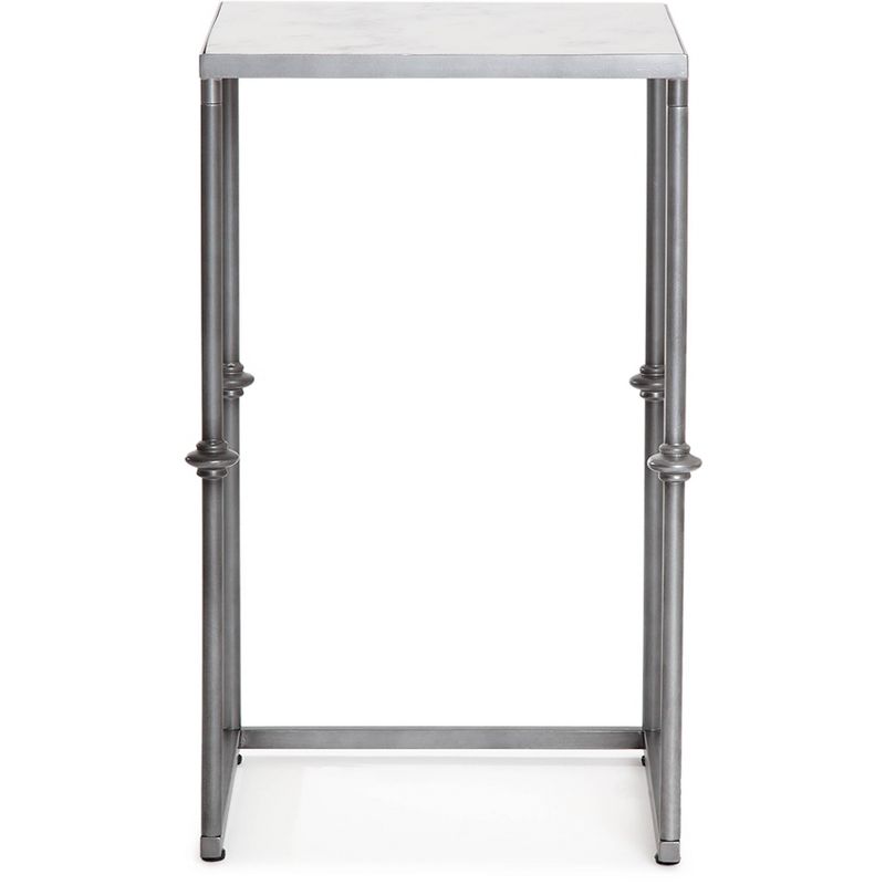 Berlin Solid Marble Side Table White - Finch