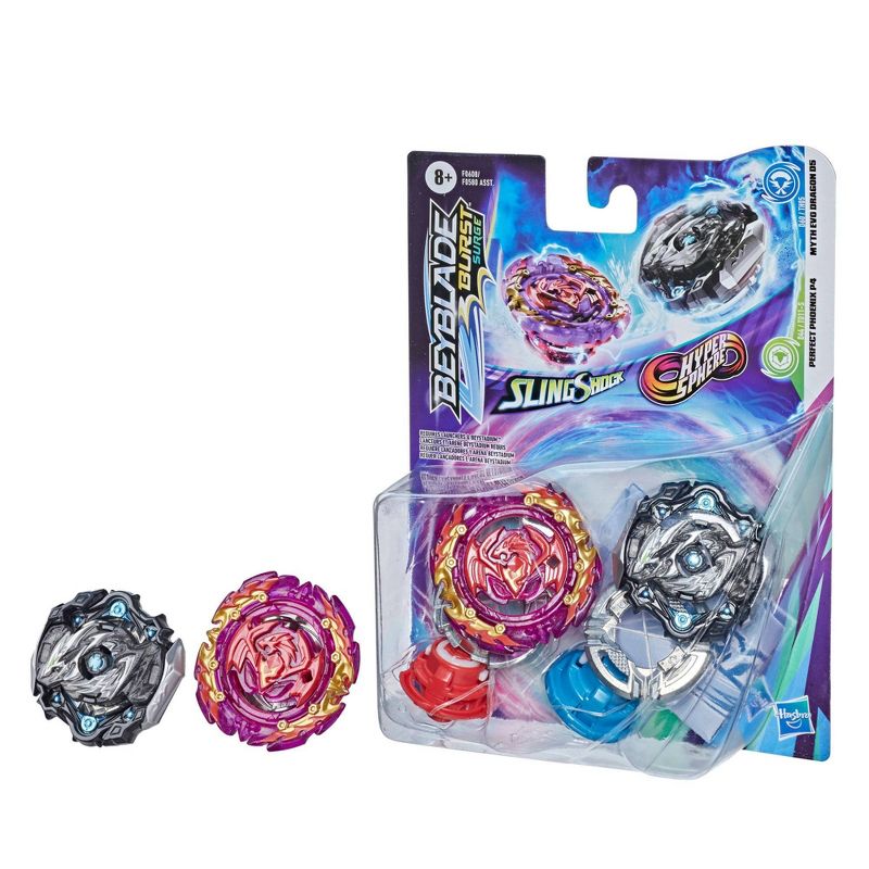 Beyblade Burst Surge Dual Collection Pack Myth Evo Dragon D5 and Perfect Phoenix P4