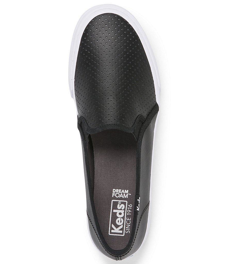 Keds Double Decker Perforated Leather Slip On Sneakers