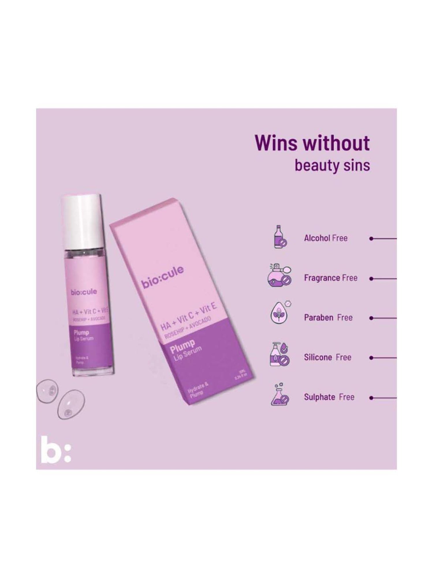 Biocule Vitamin C+A+HA Rosehip Lip Serum - 10 ml