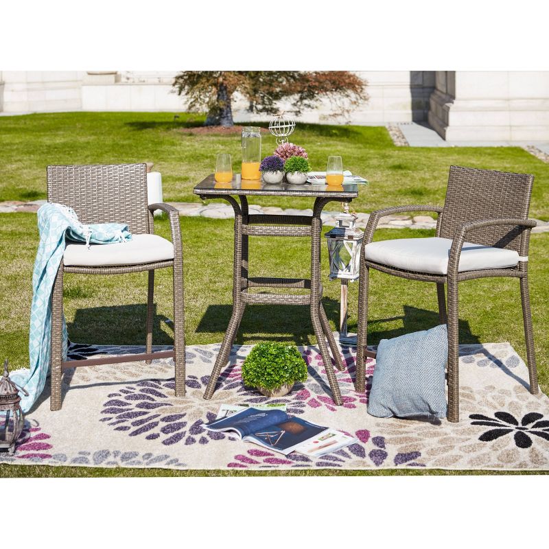 3pc Patio Bar Set Cream - Patio Festival