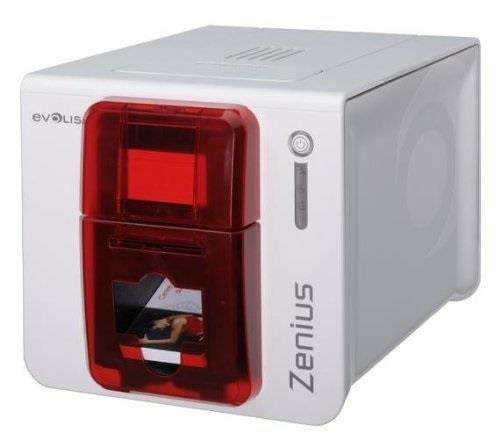 evolis zenius classic printer single sided without option usb red trim usb cable included
