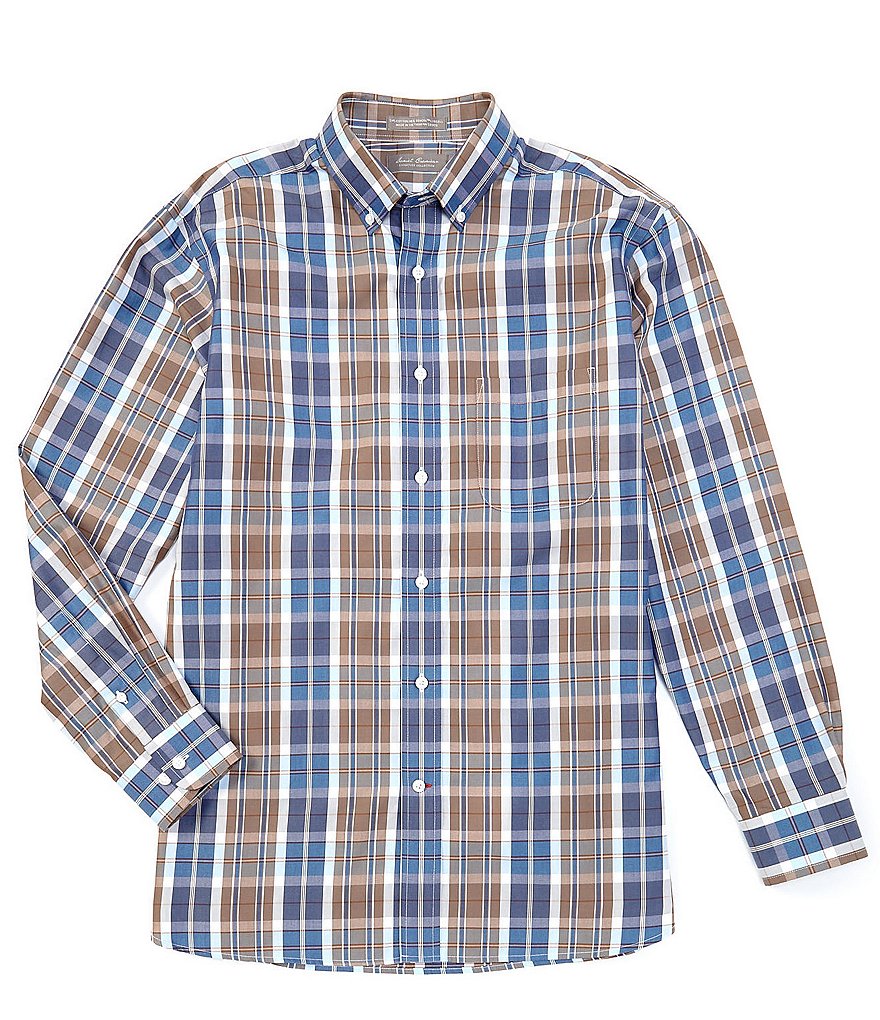 Daniel Cremieux Signature Plaid Dobby Long-Sleeve Button-Front Woven Shirt