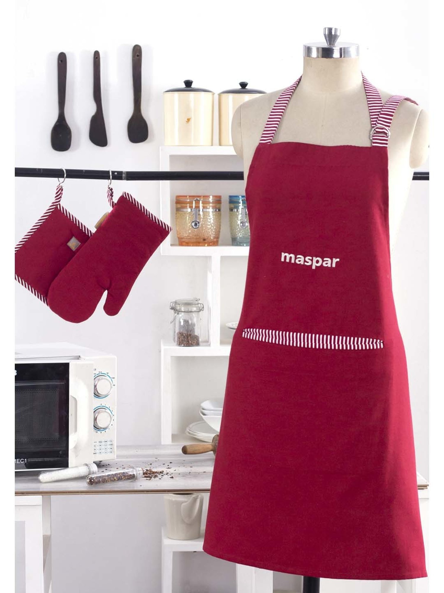 Maspar Red 100% Cotton 225 GSM Apron - Single Piece