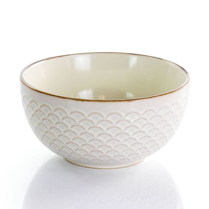 16pc Stoneware Honey Dinnerware Set White - Elama