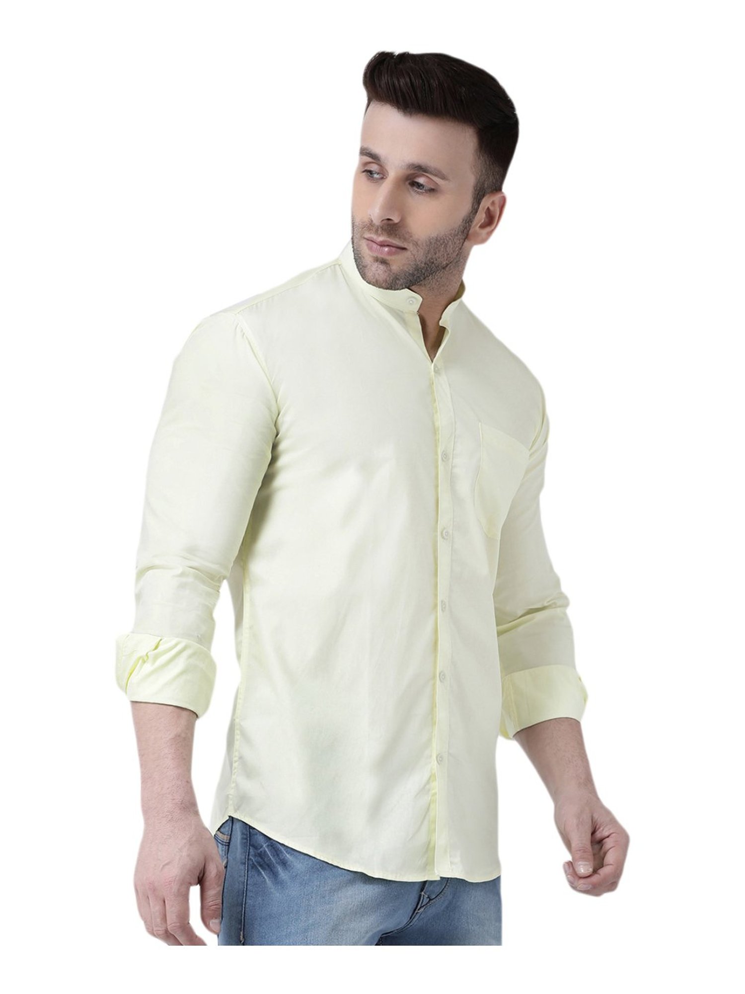Hang Up Green Cotton Slim Fit Shirt