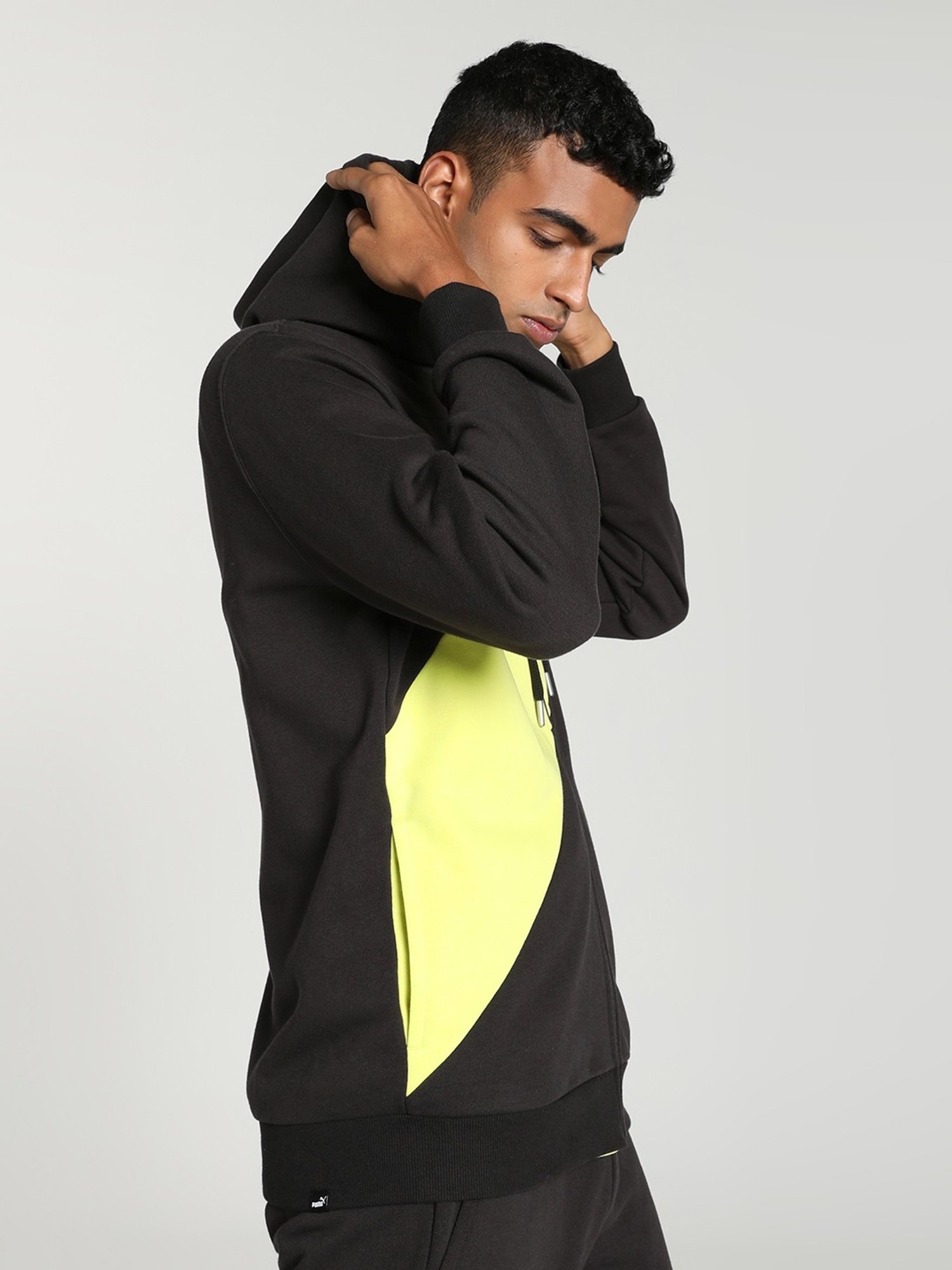 Puma POWER Black Cotton Regular Fit Colour Block Tracksuit