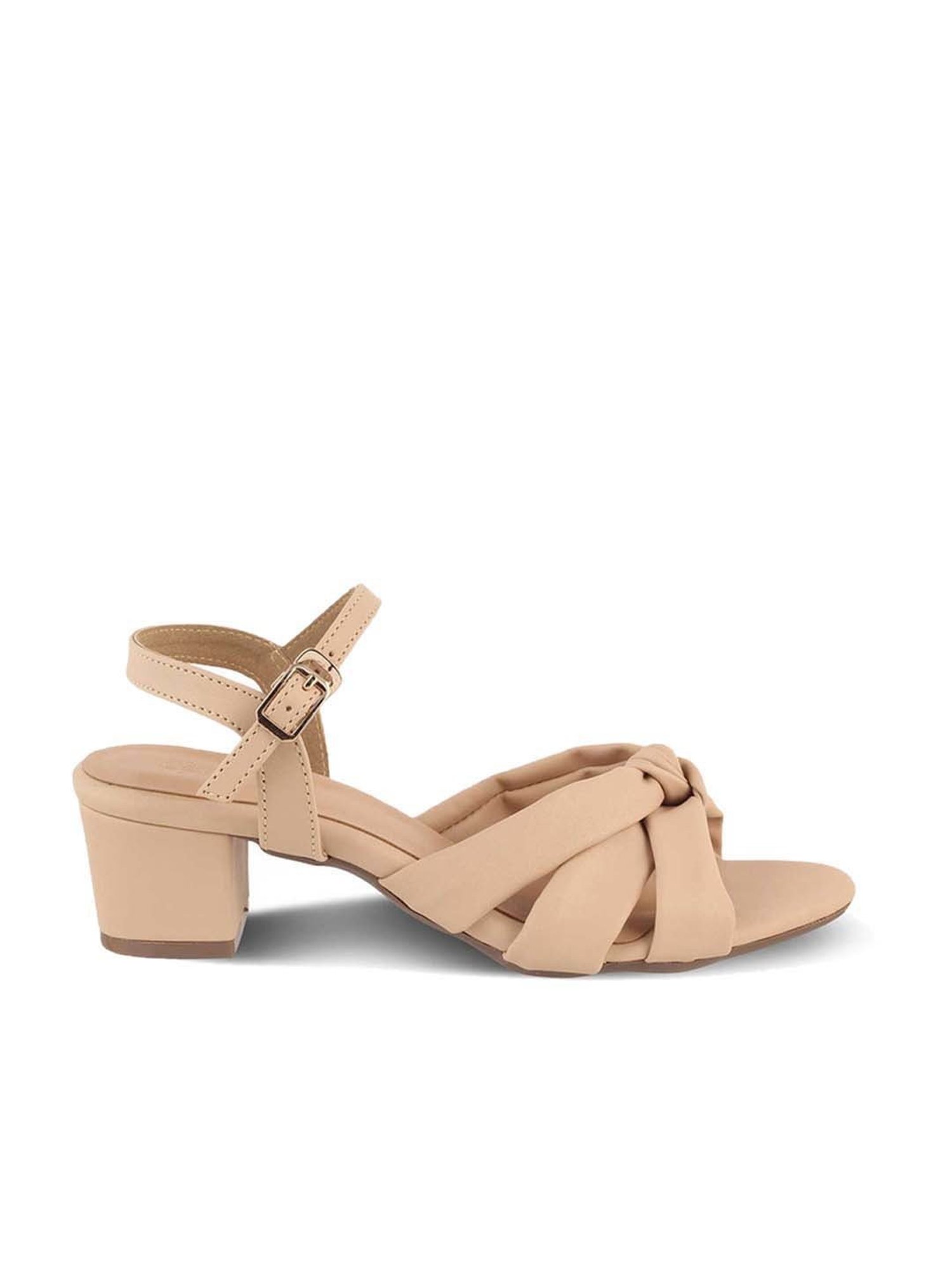 Tresmode Women's Beige Ankle Strap Sandals