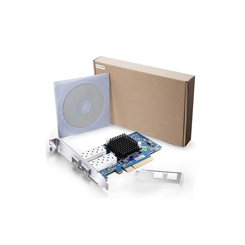 Ethernet Network Adapter Card- 82599 Controller Compare to Intel X520-DA2 Network Interface Card (NIC) PCI Express X8, Dual SFP+ Port Fiber Server Adapter