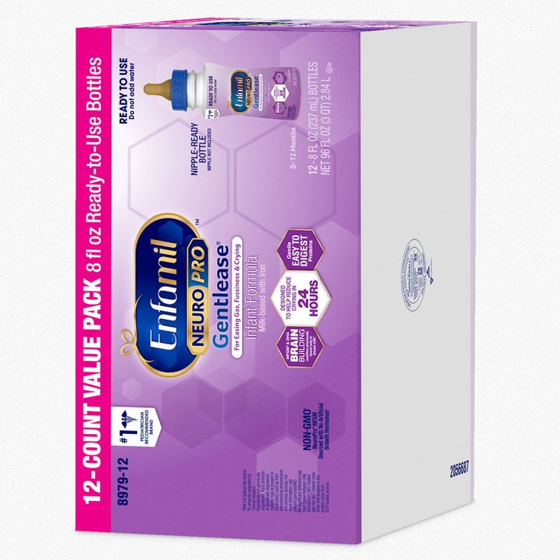 Enfamil Gentlease NeuroPro Ready to Use Infant Formula Bottles - 12ct/8 fl oz Each