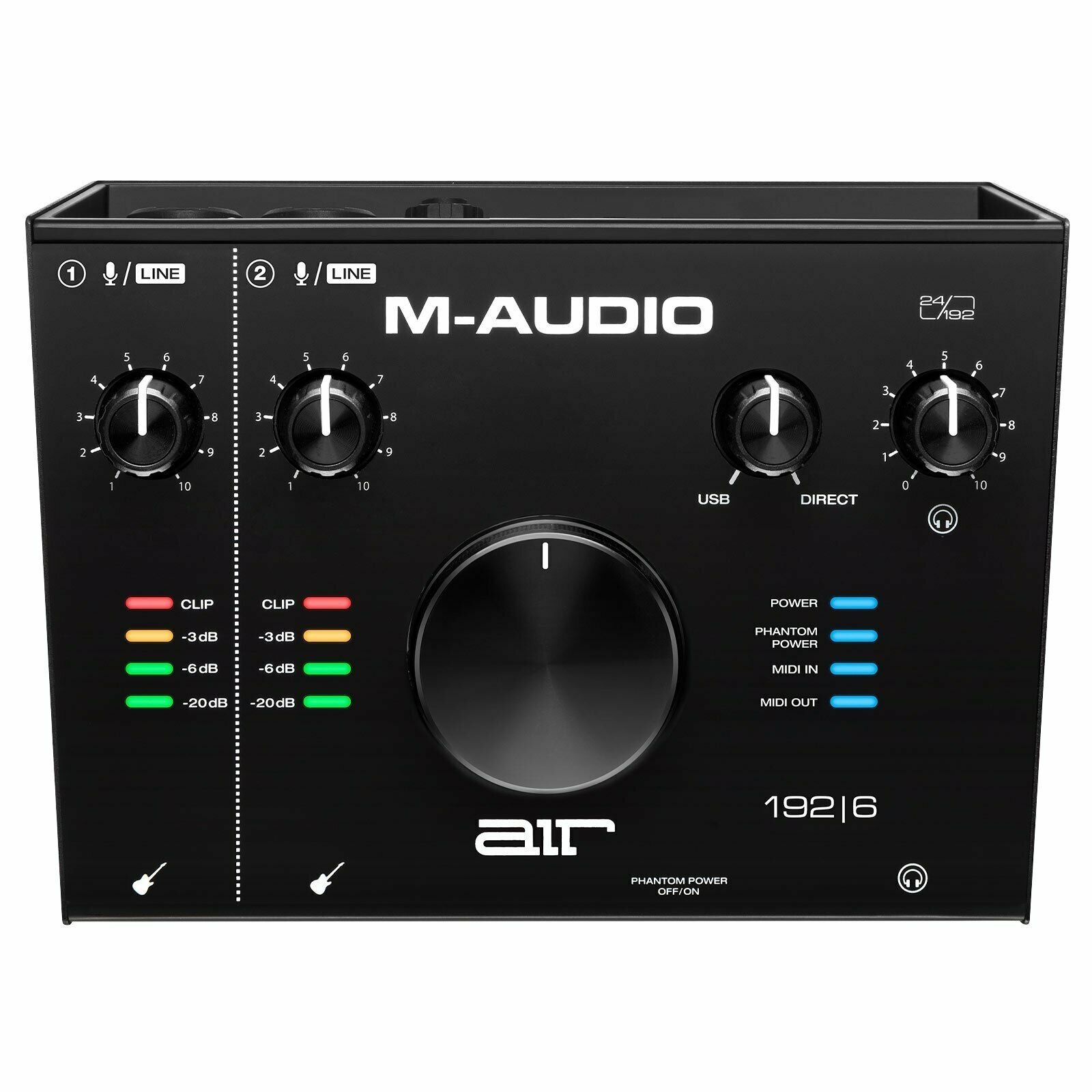 M-Audio AIR192X6 USB MIDI Recording Interface w Speakers, EM-91C Mic & Headphone
