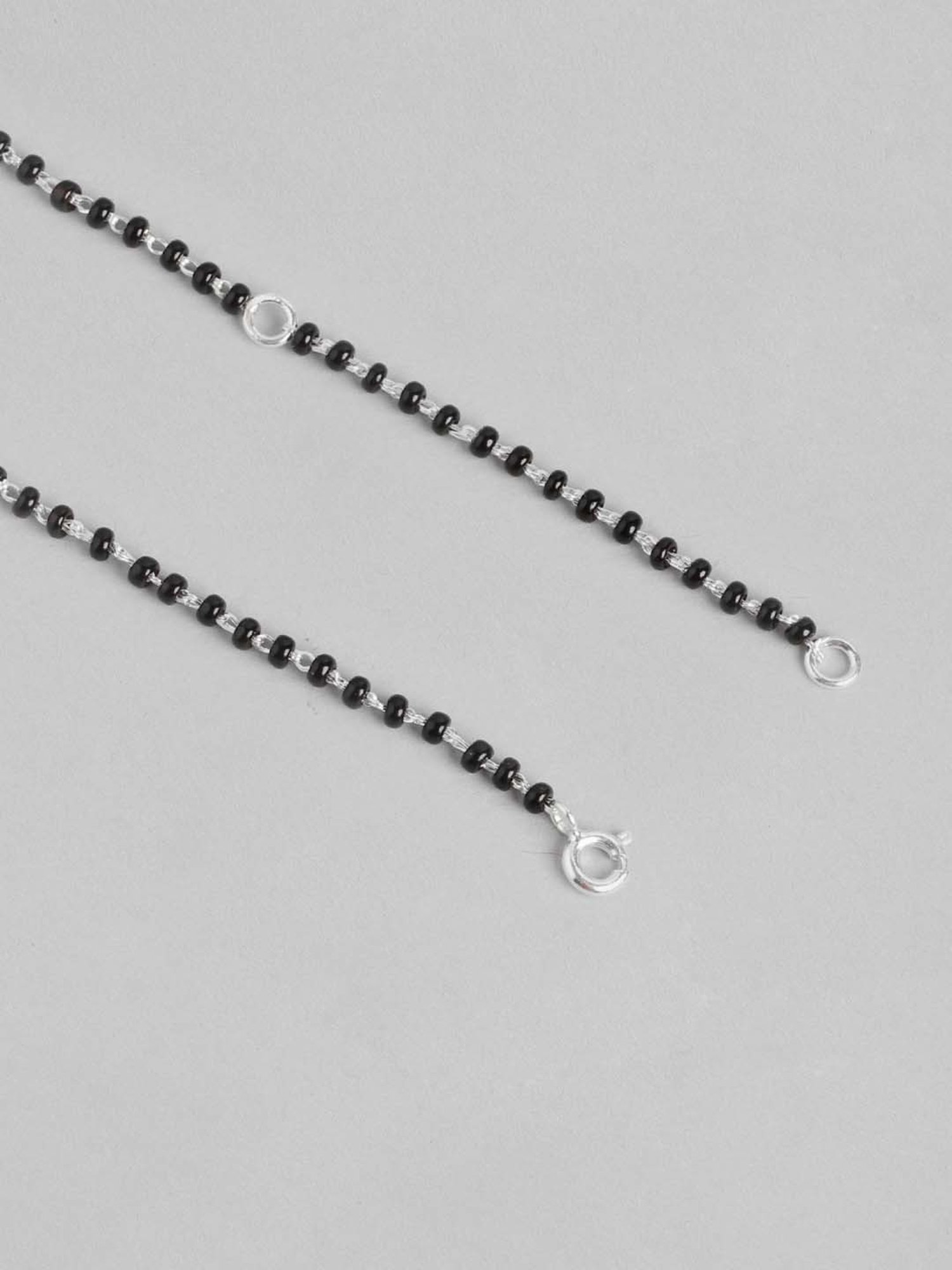 Zavya 925 Silver Abstract Radiance Rhodium-Plated CZ Mangalsutra for Women