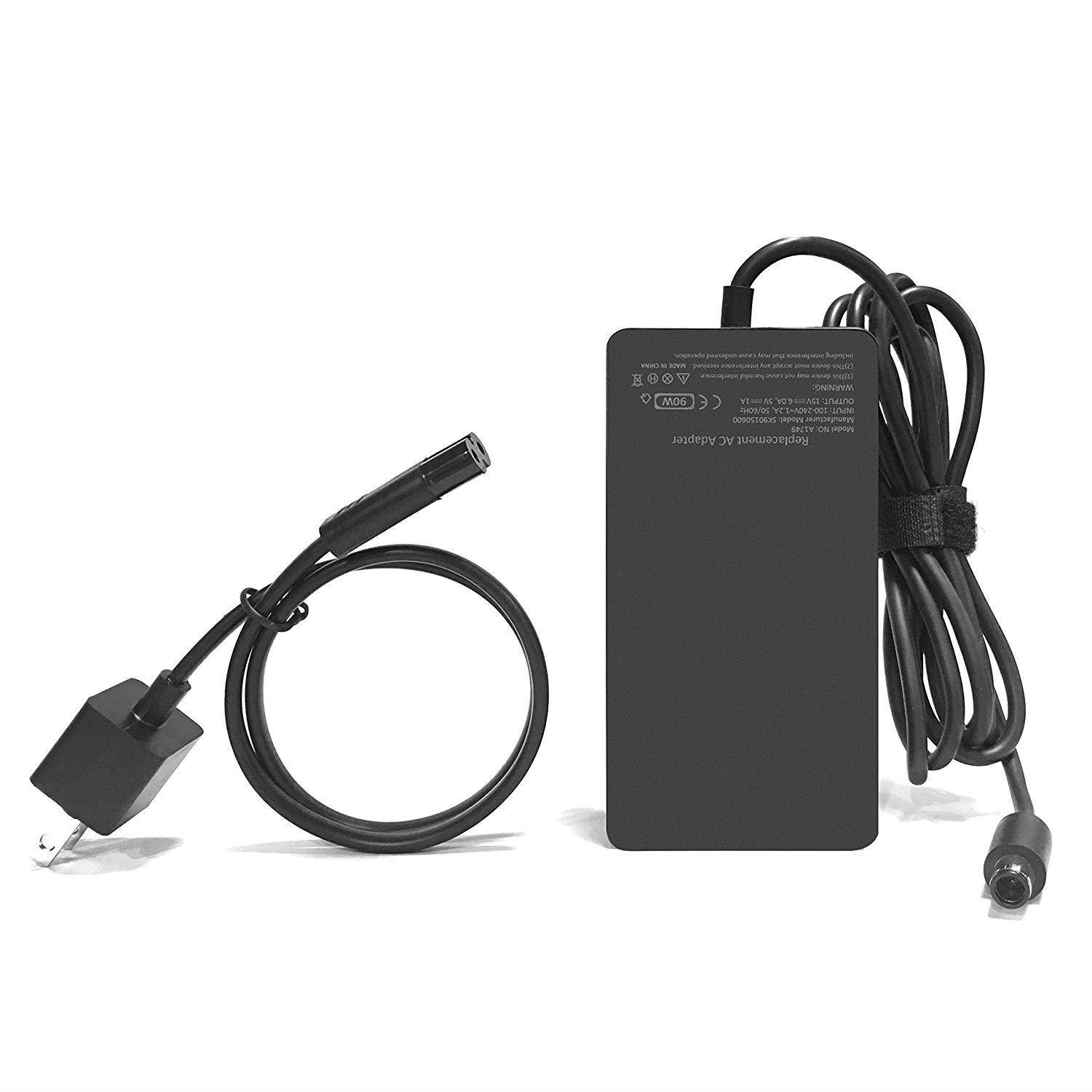 BatteryMon 15V 6A 90W Charger AC Adapter for Microsoft Surface Pro 4 Docking Station, Model 1749 Tablet Power Supply Cord with USB Charging Port