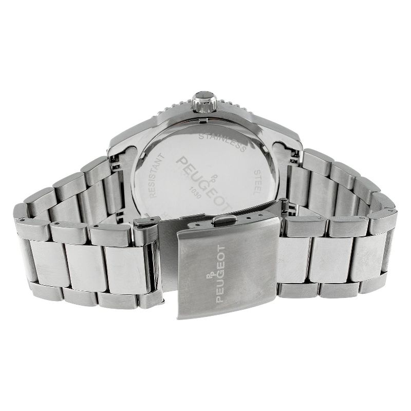 Men's Peugeot Stainless Steel Sport Bezel Watch - Silver