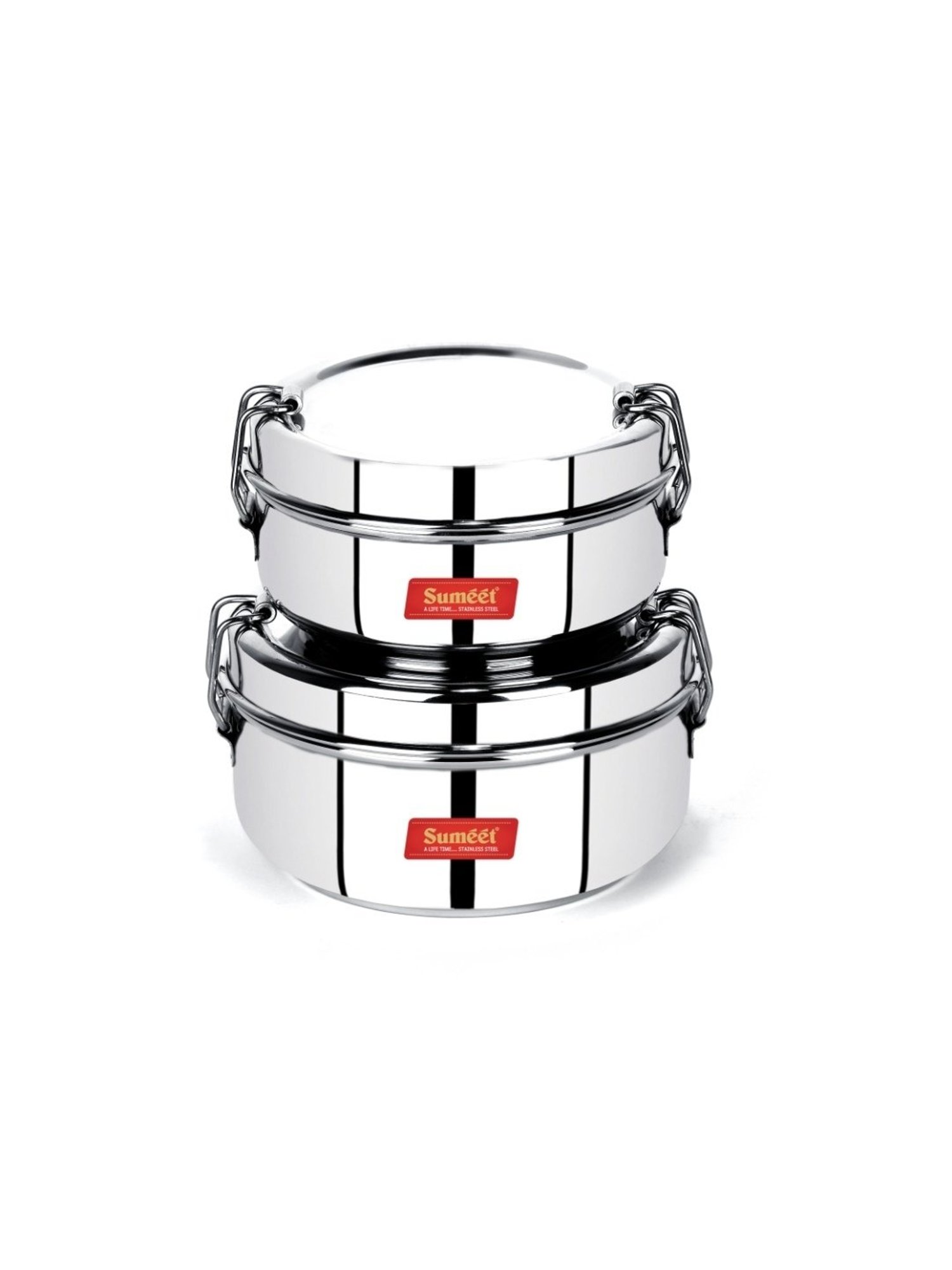Milton Red Stainless Steel Small Tiffin Box - Set of 2
