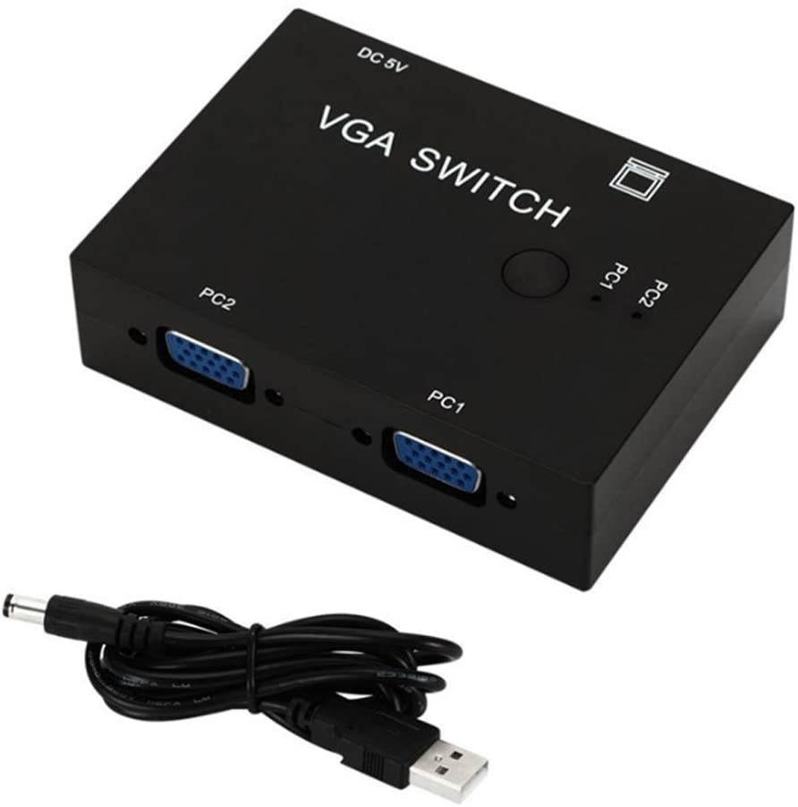 MagiDeal 2 Port VGA Switch Box 2-in 1-Out Vedio Selector Adapter for LCD TV Monitor