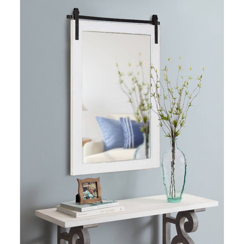 24" x 38" Cates Rectangle Wall Mirror White - Kate & Laurel All Things Decor