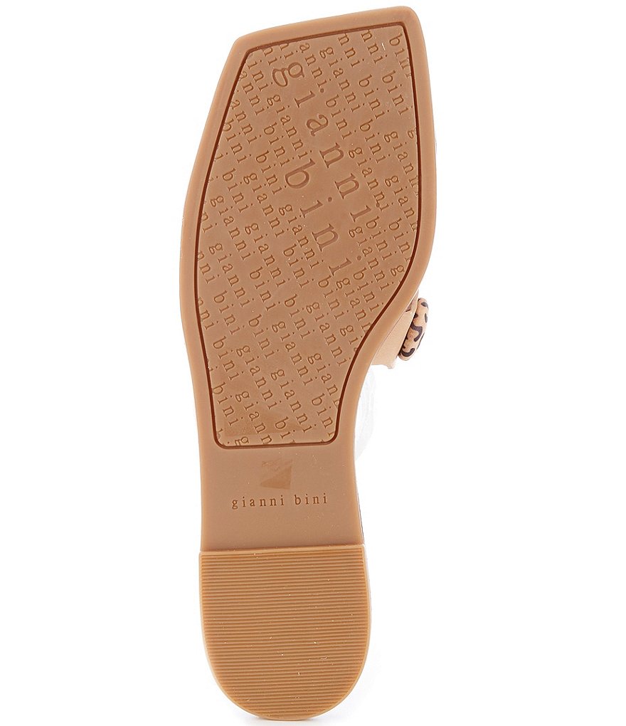 Gianni Bini Daysha Two Band Printed Button Detailed Square Toe Slides