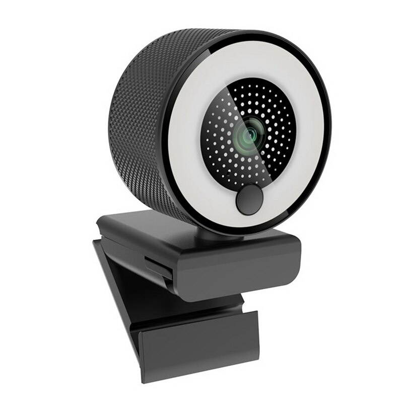 2K HD USB Dual Microphone Real-Time Webcam USB Computer Camera with Fill Light for PC USB Plug and Play Free Drive