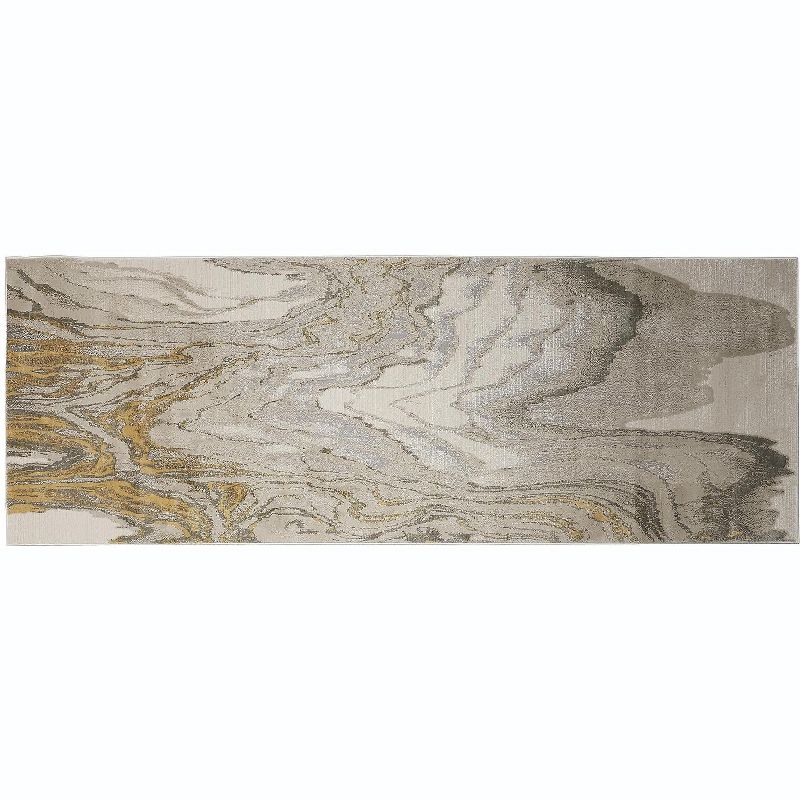 2'10"x7'10" Rectangle Loomed Mosaic Design Runner Beige - Feizy