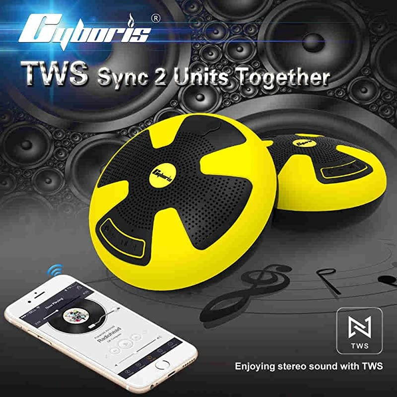 IPX7 Waterproof Outdoor Bluetooth Speaker Swimming Pool Floating Portable Mini Speakers Wireless 5W with Microphone amp TWS for Beach Bathroom Home Shower Black White