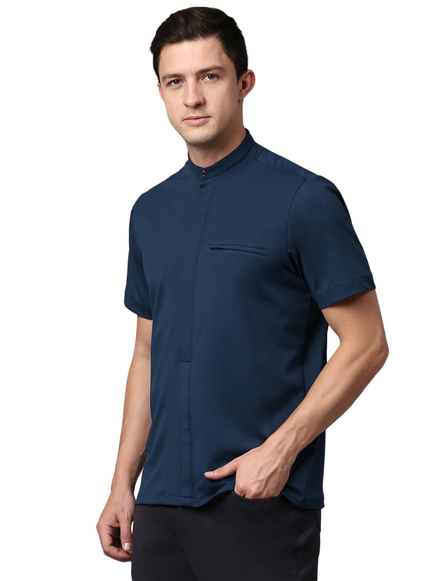 Slowave Navy Regular Fit Shirt