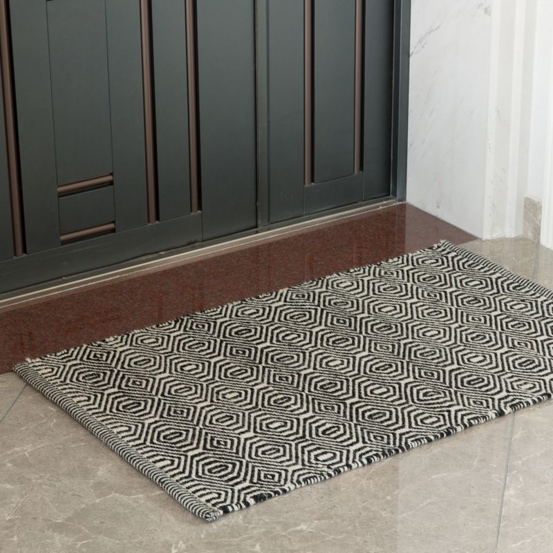 2'2"X4' Jacquard Woven Accent Rugs Pewter/Dark Green - Weave & Wander
