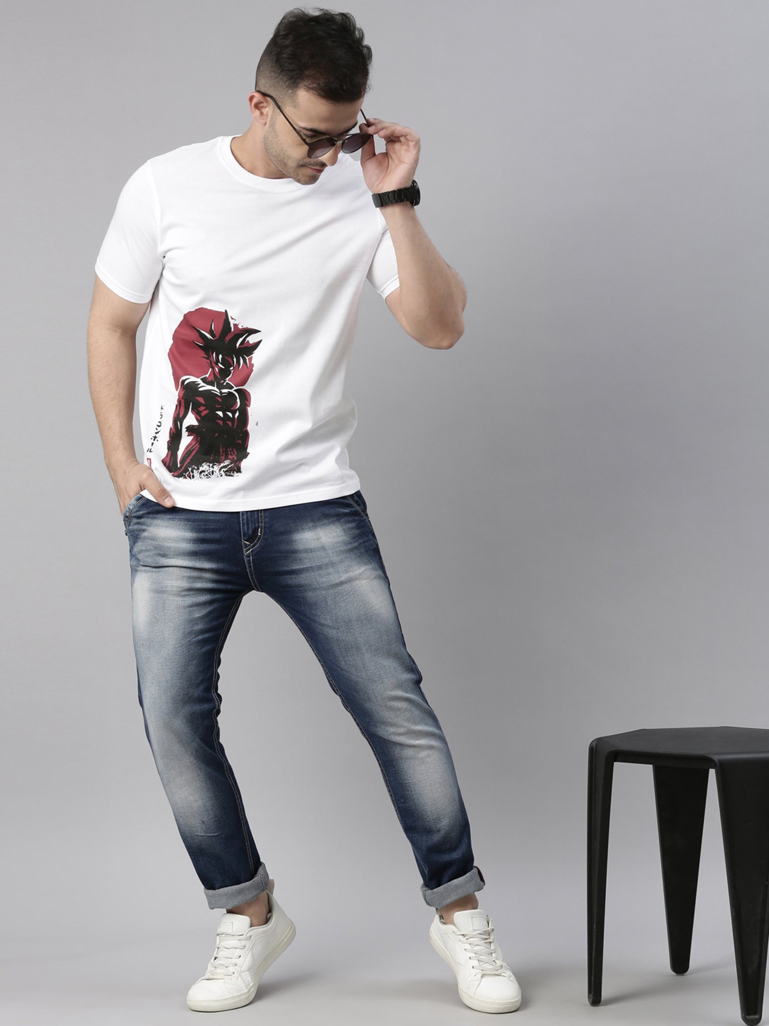 Bushirt White Cotton Crew T-Shirt