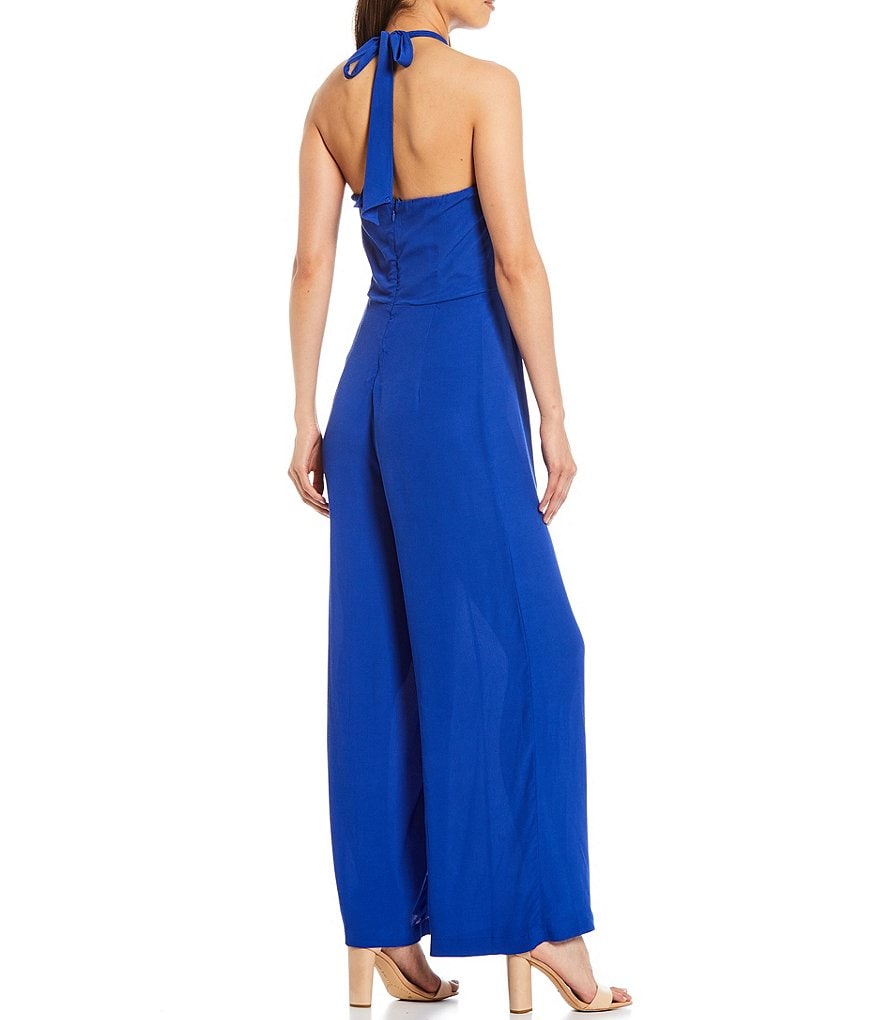 Skies Are Blue Halter-Neck Sleeveless Wide Leg Jumpsuit