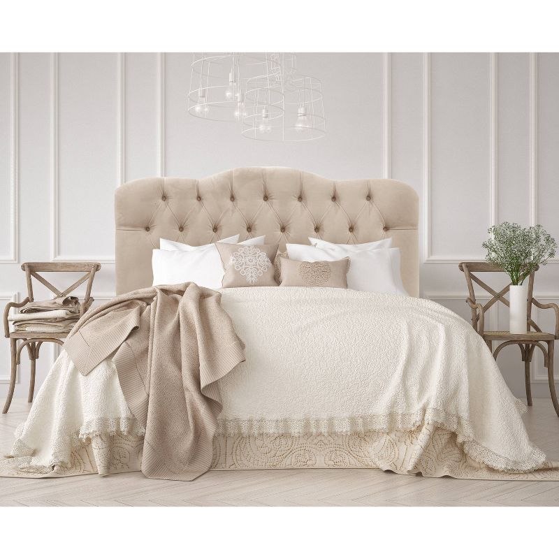 California King Tufted Headboard Velvet Pearl - Skyline Furniture