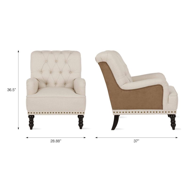 Trent Charles of London Arm Two-Tone Chair Beige/Brown - Dorel Living