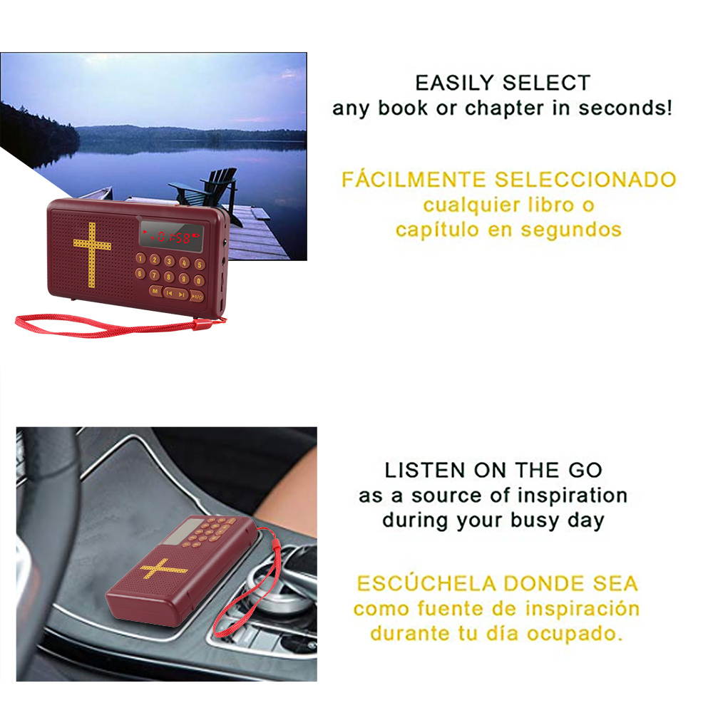 Mignova Bible Rechargeable Audio Player Electronic Bible Talking King James Version