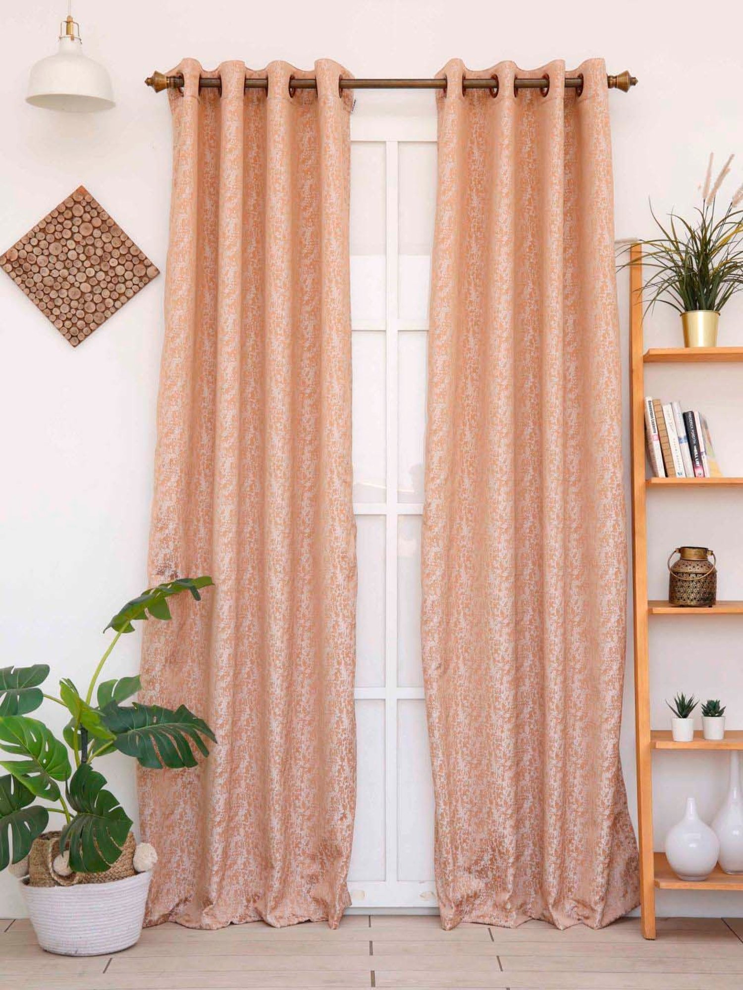 Ariana Orange Polyester 5 Ft. Window Curtain