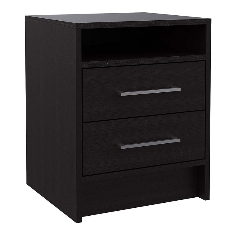 TUHOME Eter Nightstand End Table Furniture with 2 Drawers with Metal Handles and 1 Open Shelf for Bedroom or Living Room Storage, Espresso