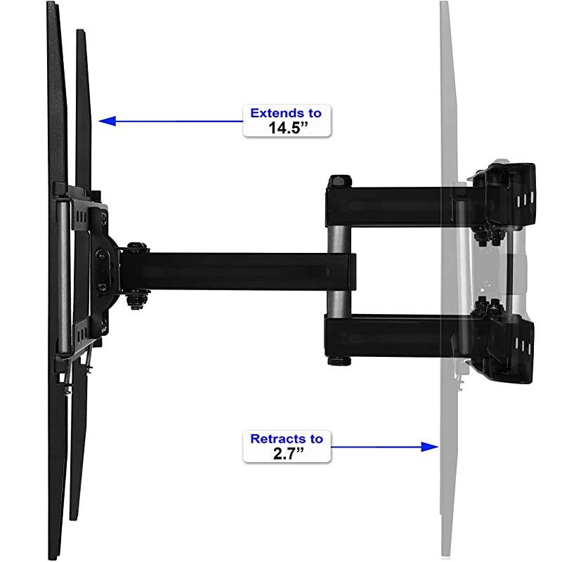 Mounts Dual Articulating Arm TV Wall Mount Bracket for 2065 TVs up to VESA 400 and 115lbs Mounts on Studs up to 16 and Includes a Twisted Veins 10 HDMI Cable amp 6 3Axis Magnetic Bubble