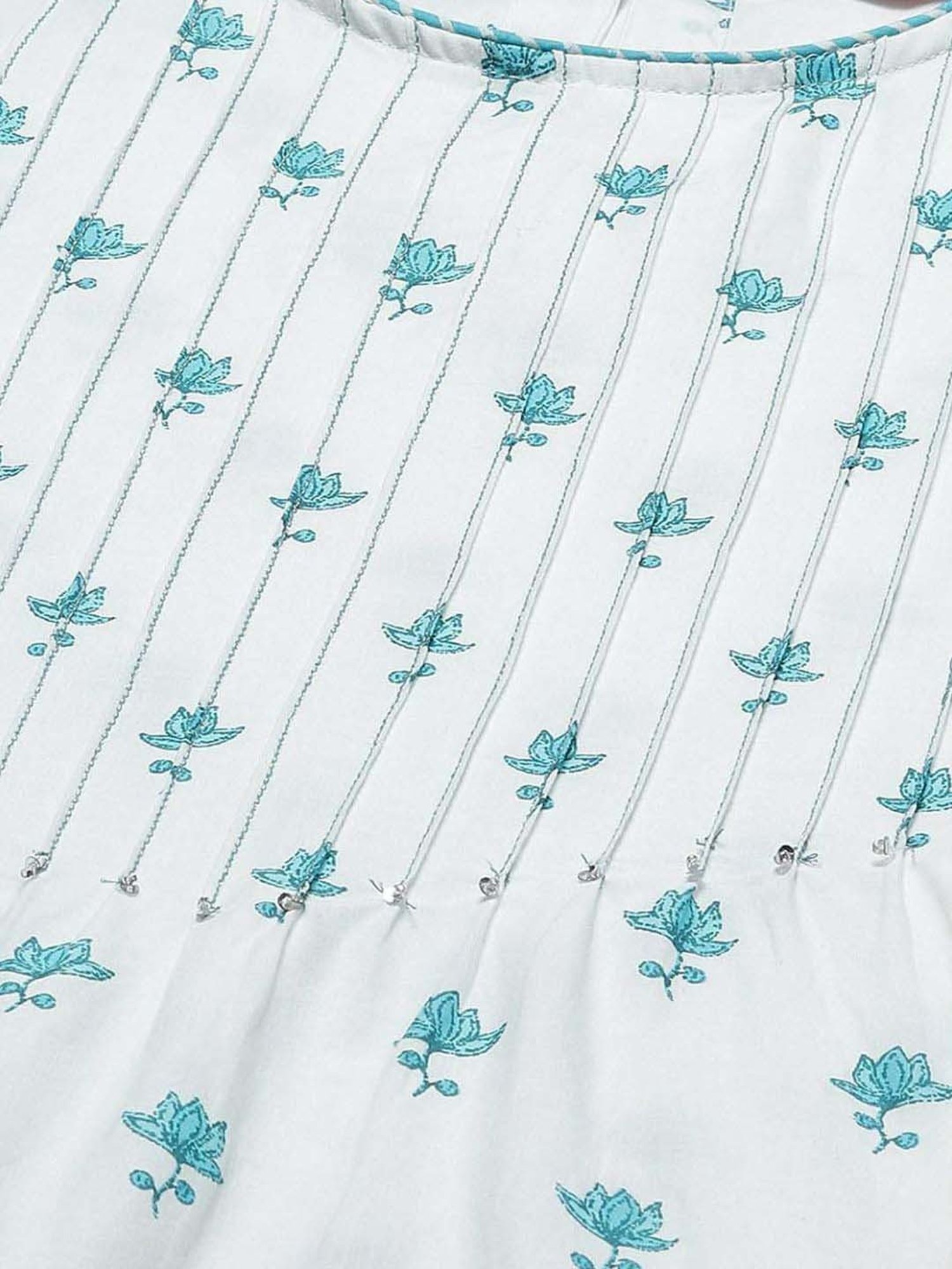 Saffron Threads Black Printed Straight Kurta