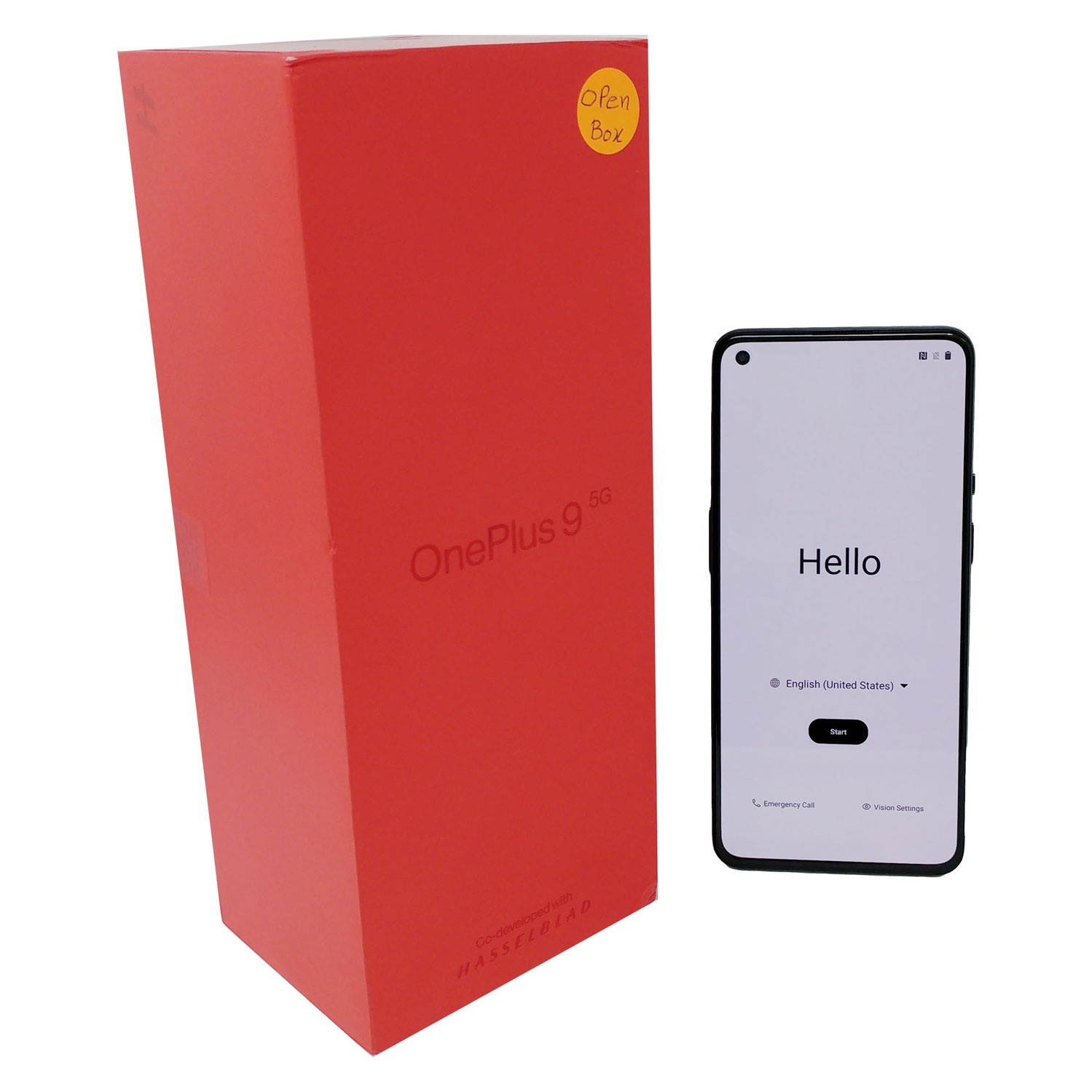 OB OnePlus 9 5G 128GB LE2115 Factory Unlocked 6.55 in Fluid AMOLED Display 8GB RAM Triple Camera Smartphone - Astral Black