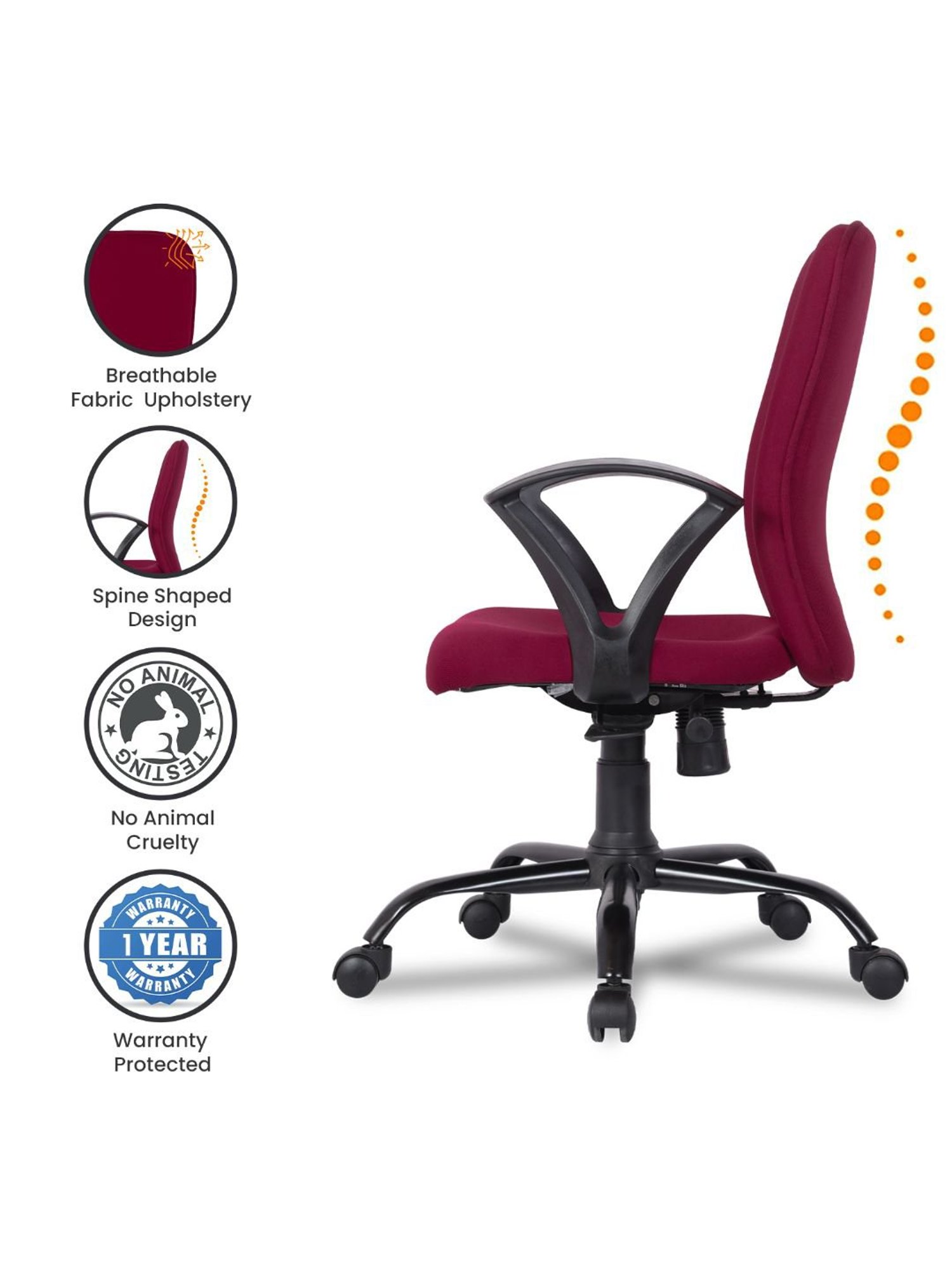Green Soul Seoul-X Maroon Foam Ergonomic Office Chair