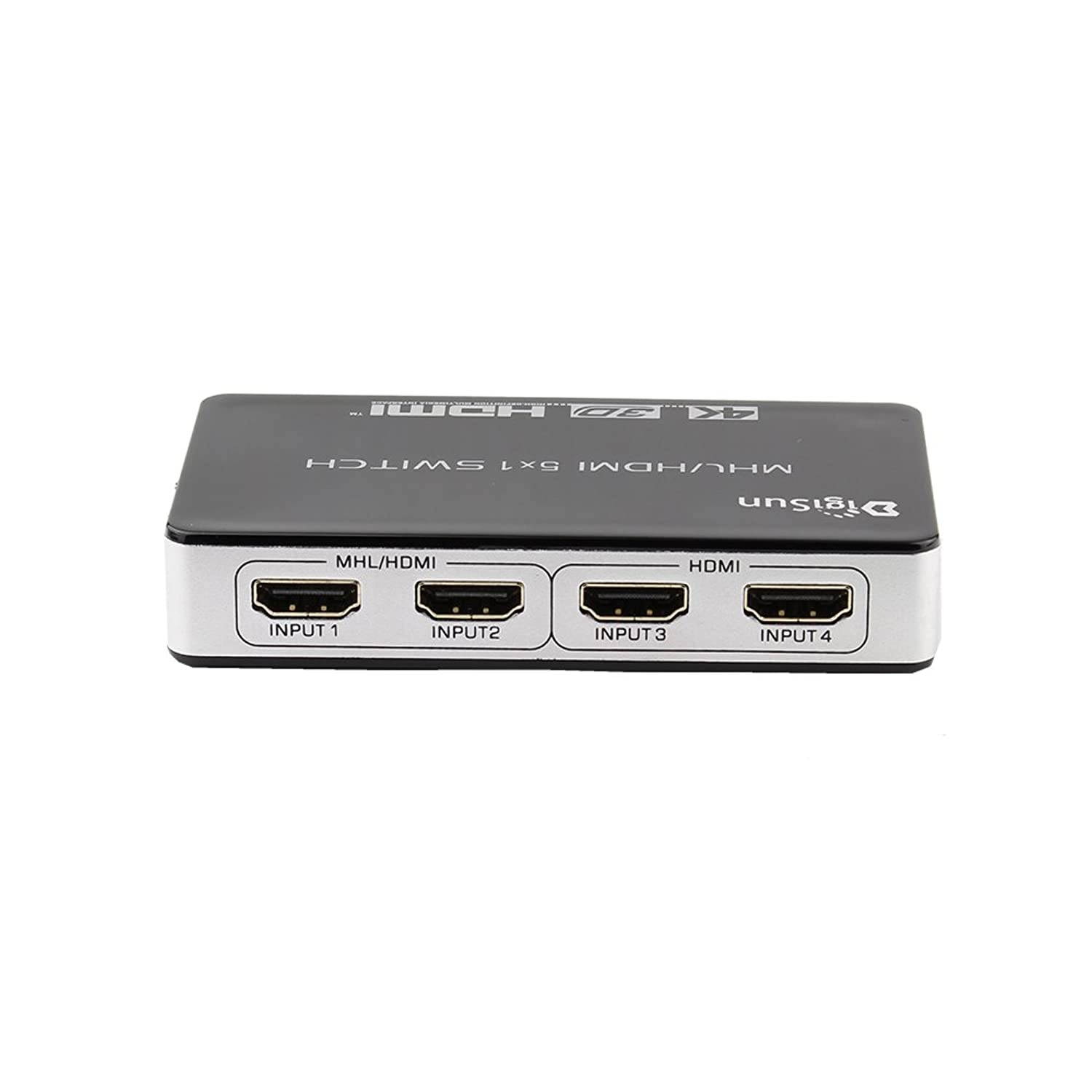 DigiSun VH751Z HDMI 5x1 Switch, HDMI 5 in 1 out ,Support up to 4K2K/Full HD/3D/1080p signal with IR remote controller