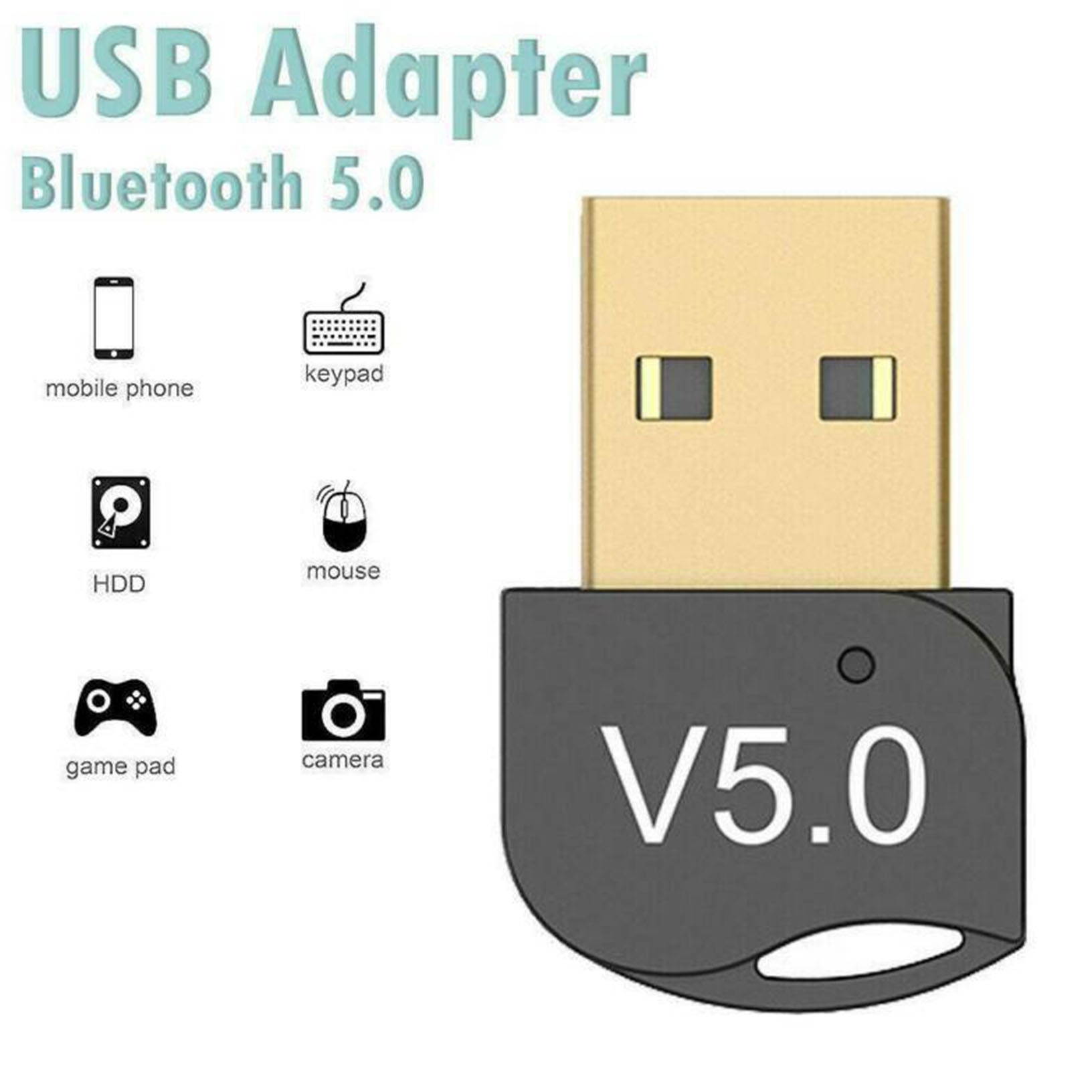USB Bluetooth 5.0 Adapter Wireless Dongle Stereo Receiver Audio For TV PC Laptop