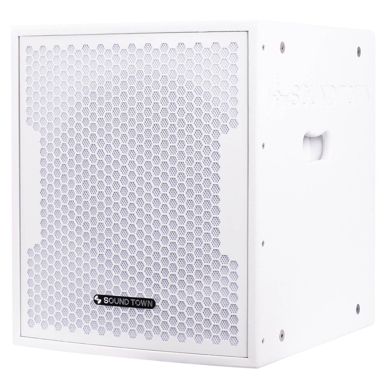 Sound Town CARME Series 1000W 15&rdquo; Powered Subwoofer with DSP, White (CARME-15SWPW)