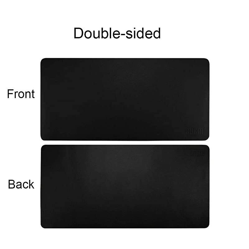 PU Leather Double Sided Desk Pad Computer Mat Desk Writing Mat for Office and Home,Ultra Thin 2mm - 31.5"x15.8" (Black)