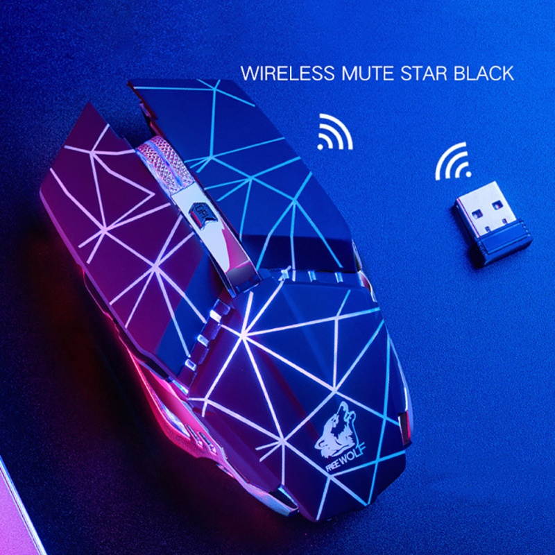 Free Wolf X11 Ergonomic 2.4G 2400DPI Wireless Optical Mouse for Laptop Computer