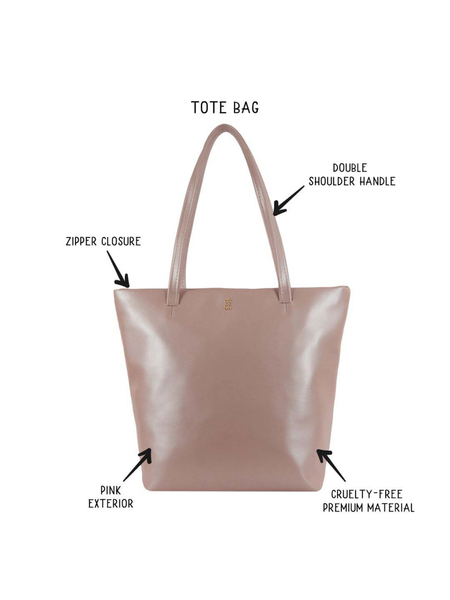 Baggit Rose PVC Solid Tote Handbag