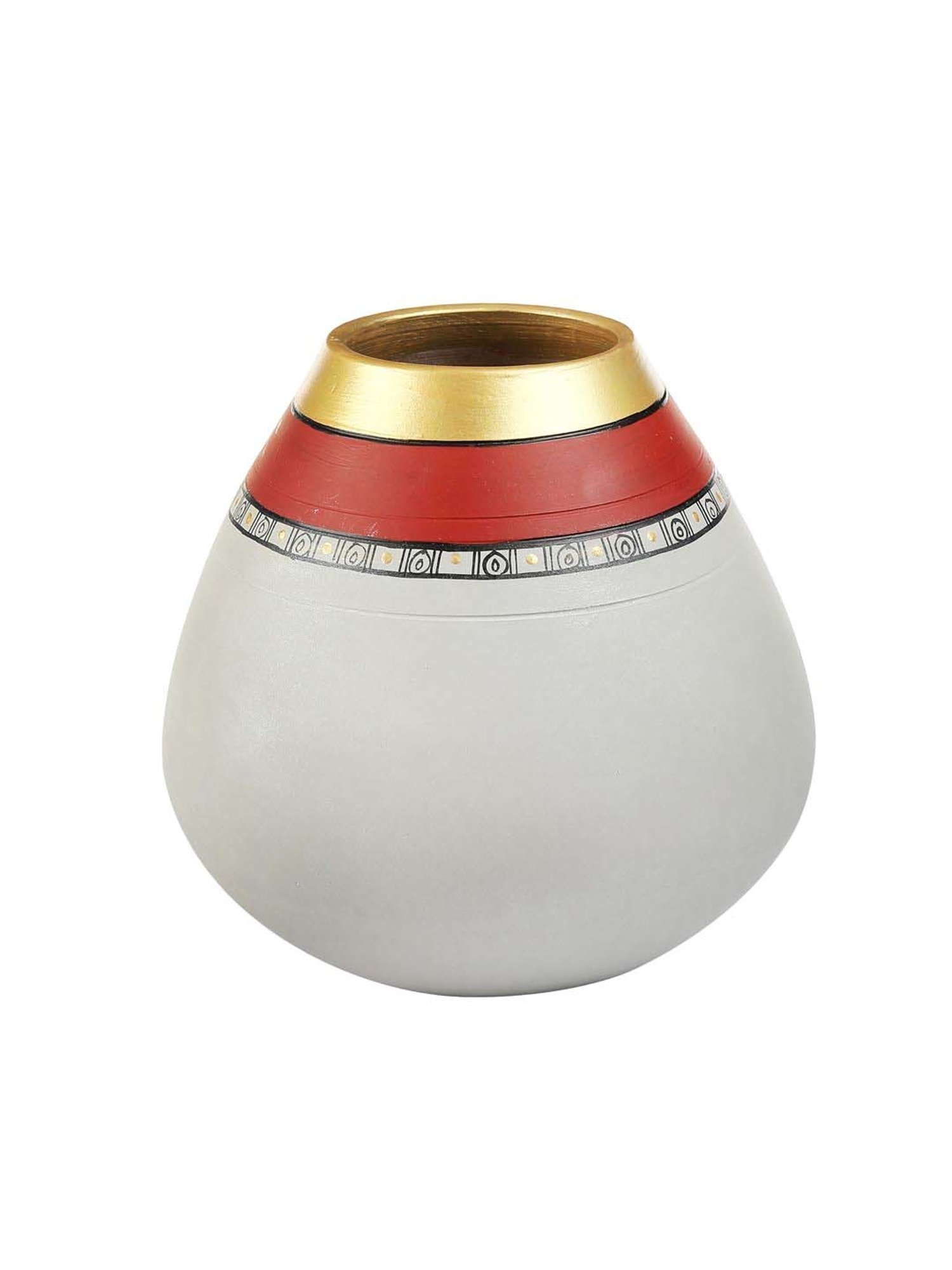 VarEesha Grey & Red Terracotta Flowe Vase