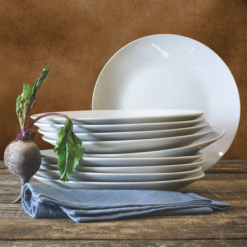 10.5" 10pk Porcelain Round Catering Coupe Dinner Plates White - Tabletops Gallery