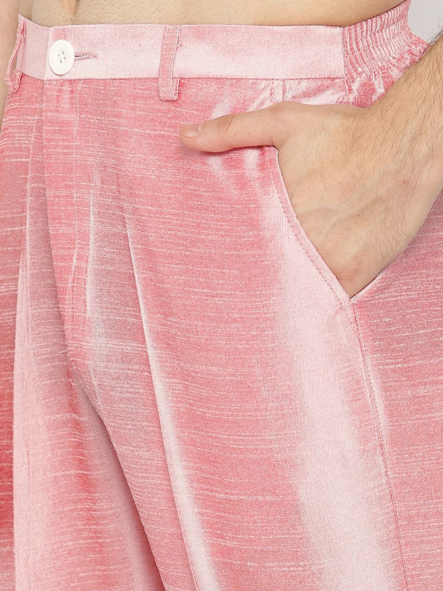 SG RAJASAHAB Cream & Pink Regular Fit Kurta Set