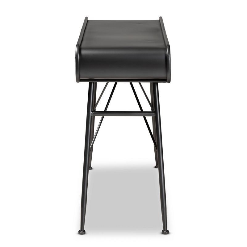 3 Drawer Santo Metal and Oak Finished Wood Console Table Black/Walnut Brown - Baxton Studio