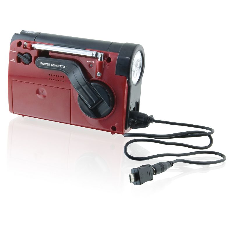 WeatherX AM/FM/WB with Flashlight & Phone Charger Radio - Red (WR182R)