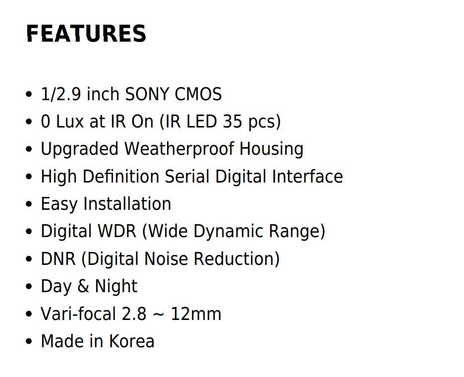 Eyemax HD-TVI, TIB-P4532V-WW 4MP In/Outdoor IR Turret Camera, 2.8-12mm 12V DC White ( Made In Korea )